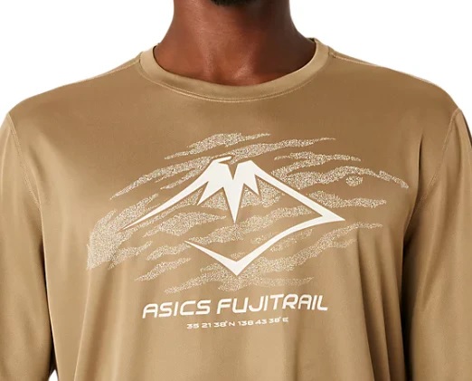 Лонгслив мужской ASICS Fujitrail Logo Pepper/Grey/Oatmeal - Фото 6 большая