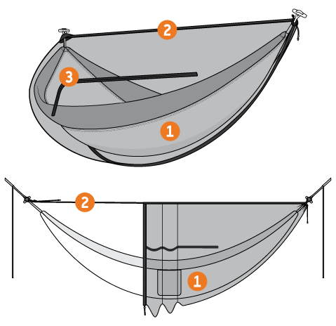 Москитная сетка ENO Guardian SL Bug Net Grey - Фото 2 большая