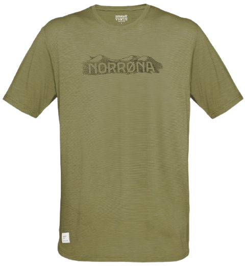 Футболка мужская Norrona Svalbard Wool Olive Drab/Caviar - Фото 1 большая