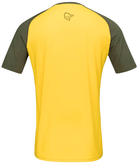 Футболка мужская Norrona Fjora Wool Treetop/Lemon Chrome - Фото 2 большая