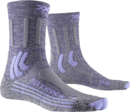 Носки женские X-Socks Trek X Merino Grey Purple Melange/Grey Melange - Фото 1 большая