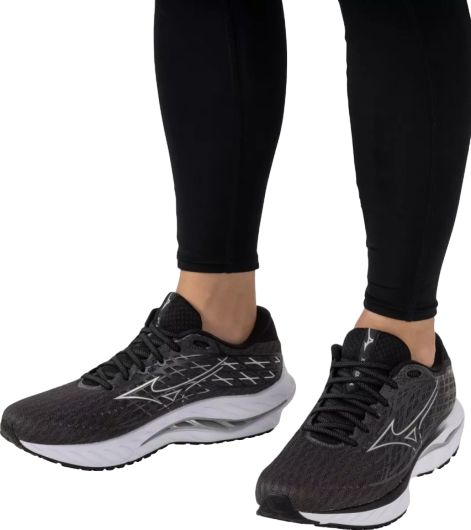Кроссовки мужские Mizuno Wave Inspire 20 2E Ebony/White/Black - Фото 6 большая