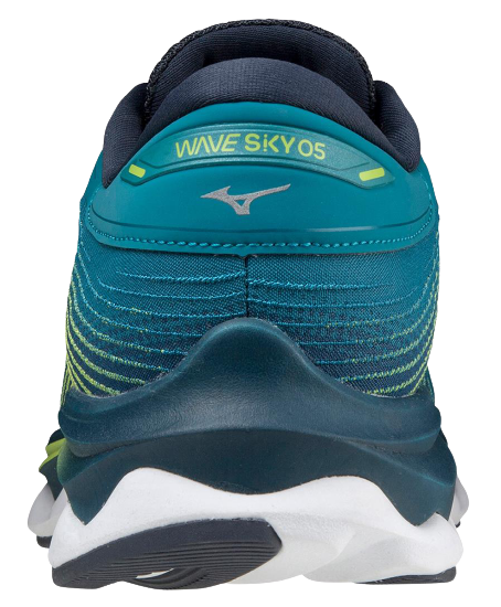 Кроссовки мужские Mizuno Wave Sky 5 т.бирюз/зел.лайм/т.бирюз - Фото 5 большая