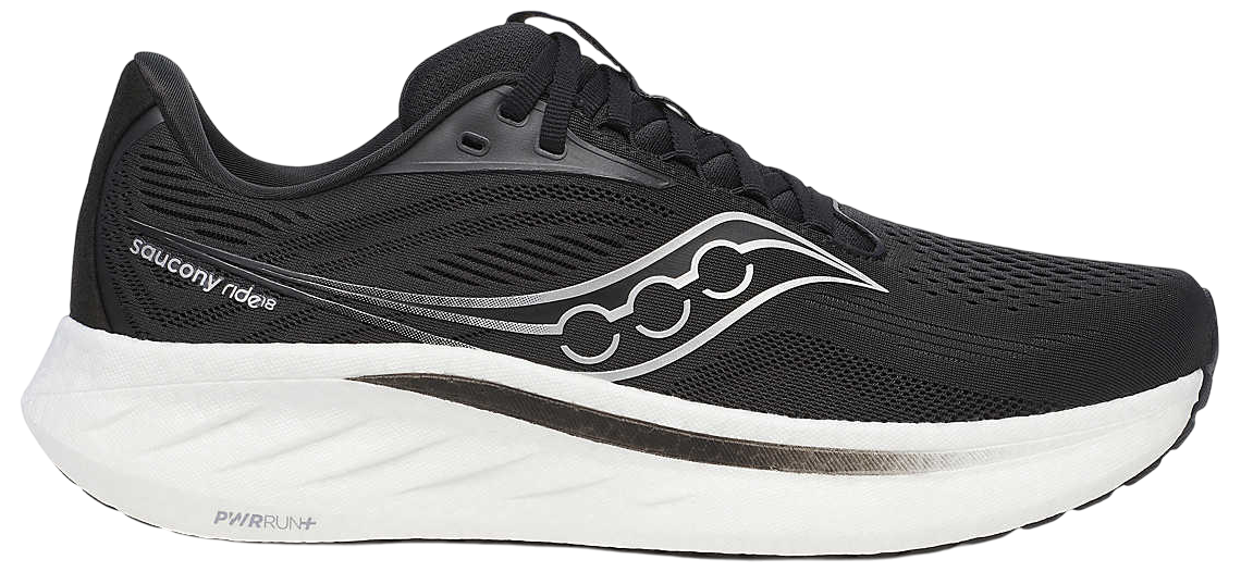 Кроссовки мужские Saucony Ride 18 Wide Black/White - купить в