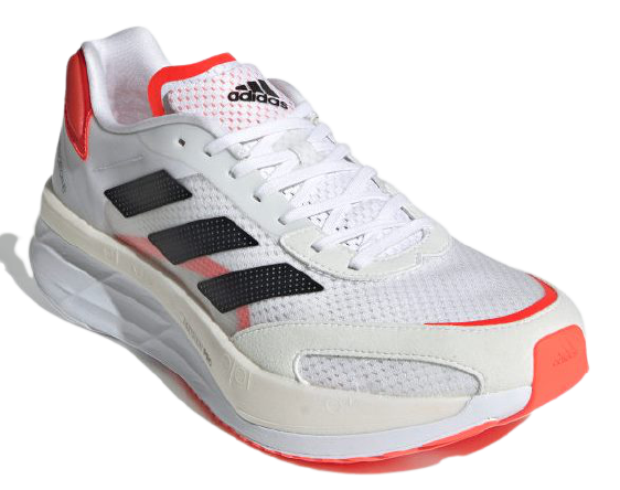 Кроссовки мужские Adidas Adizero Boston 10 White/Core Black/Solar Red - Фото 4 большая