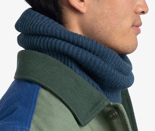 Шарф Buff Knitted & Fleece Rutger Steel Blue - Фото 4 большая
