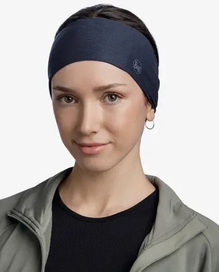 Повязка Buff CoolNet UV Wide Headband Solid Night Blue - Фото 3 большая