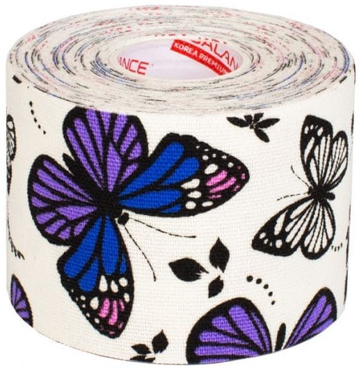 Кинезиотейп BBTape 5 см х 5 м бабочки - Фото 2 большая