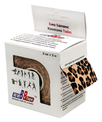 Кинезиотейп BBTape 5 см х 5 м леопард - Фото 1 большая