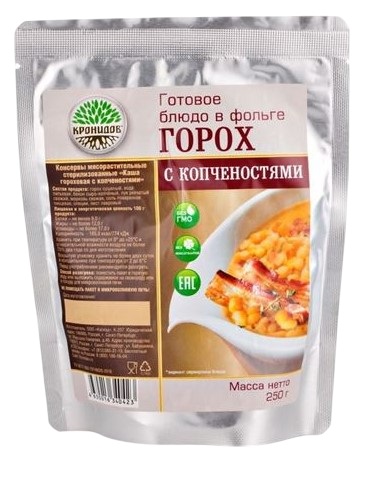 Каша гороховая с копчёностями Кронидов 250 г - Фото 1 большая