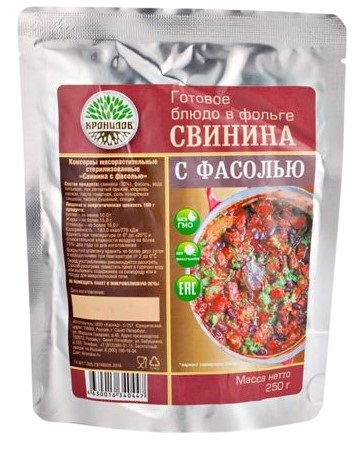 Свинина с фасолью Кронидов 250г - Фото 1 большая