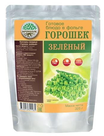 Зелёный горошек Кронидов 325 г - Фото 1 большая