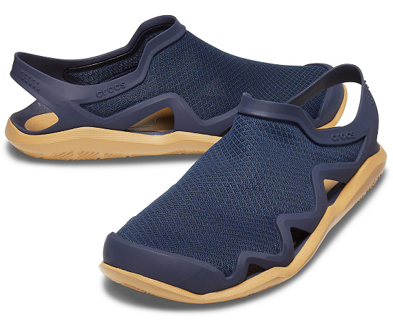 Сандалии мужские Crocs Swiftwater Mesh Wave Navy/Tan - Фото 5 большая