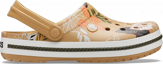 Сандалии Crocs Crocband Botanical Print Clog Tan/White - Фото 1 большая