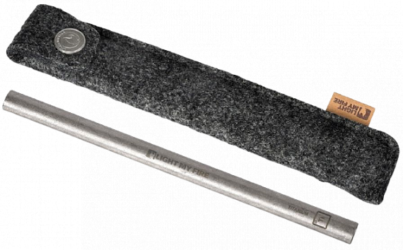 Титановая трубочка в чехле Light My Fire Straw Kit Titanium - Фото 1 большая