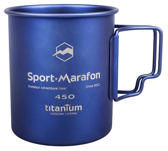 Кружка SMGear титановая анодированная Sport-Marafon 450мл Синий - Фото 1 большая