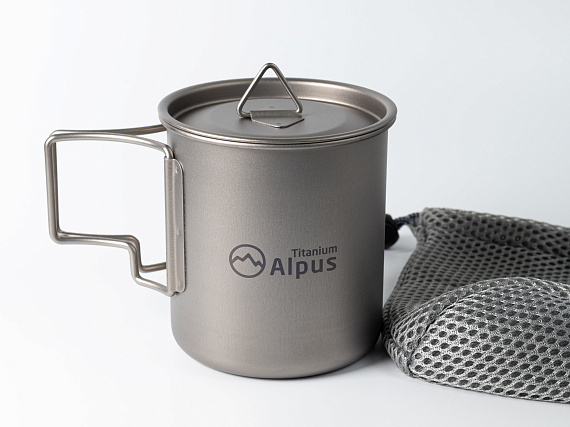 Кружка Alpus титановая с крышкой ALP695 420мл - Фото 8 большая