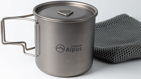 Кружка Alpus титановая с крышкой ALP442 550мл - Фото 8 большая