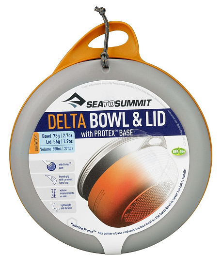 Миска с крышкой Sea to Summit Delta Orange/Grey - Фото 3 большая