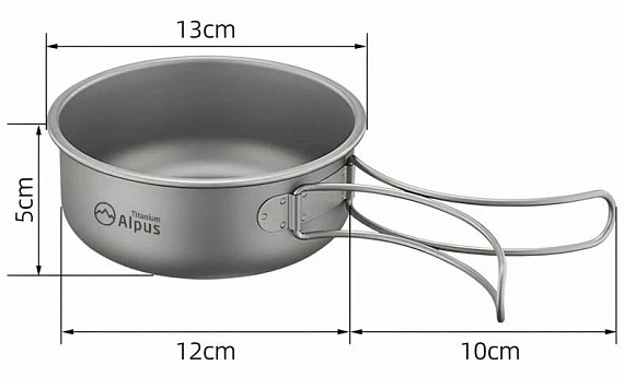 Титановая миска Alpus ALP657 500мл - Фото 3 большая