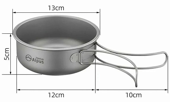 Титановая миска Alpus ALP657 500мл - Фото 8 большая
