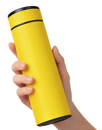 Термос Oasis Vacuum Flask C1 Soft touch 420мл Жёлтый - Фото 4 большая