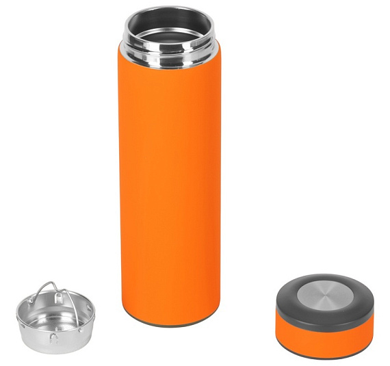 Термос Oasis Vacuum Flask C1 Soft touch 420мл Оранжевый - Фото 2 большая
