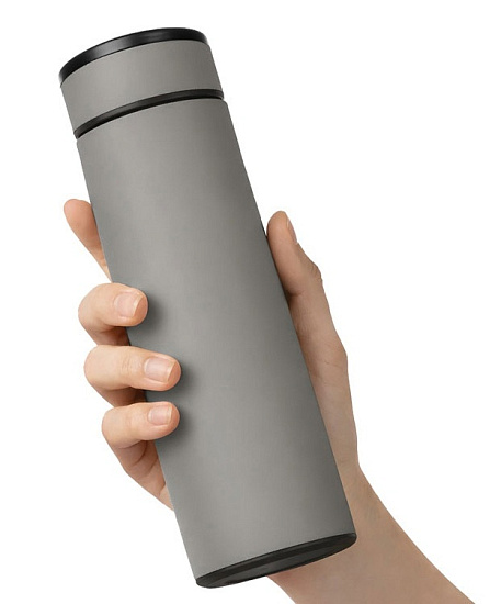 Термос Oasis Vacuum Flask C1 Soft touch 420мл Серый - Фото 4 большая