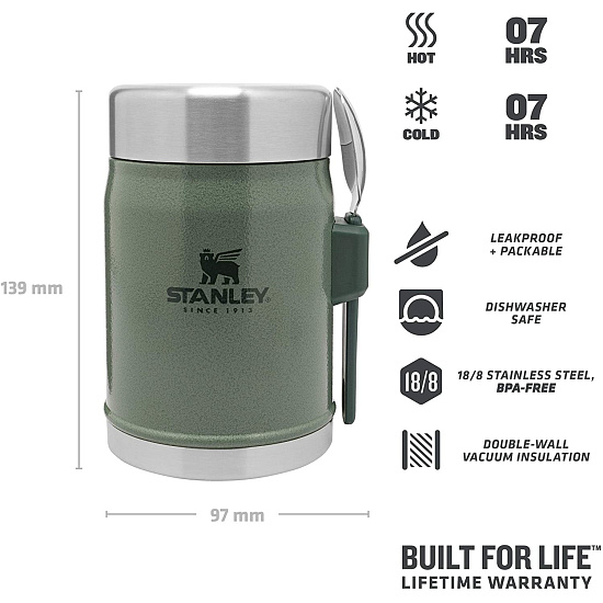 Термос для еды Stanley Classic 400 Hammertone Green - Фото 3 большая
