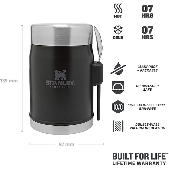Термос для еды Stanley Classic 400 Black - Фото 3 большая