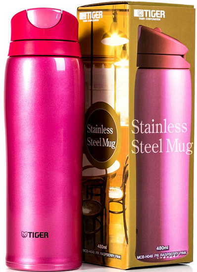 Термокружка Tiger MCB-H048 PR 0,48 л Raspberry Pink - Фото 3 большая