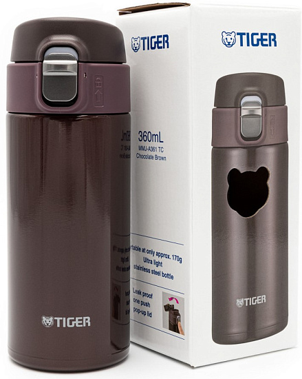 Термокружка Tiger MMJ-A361 TC 0,36 л Chocolate Brown - Фото 6 большая