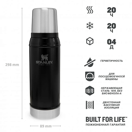 Термос Stanley Classic 750 Black - Фото 4 большая