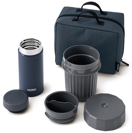 Набор Thermos Термос+контейнеры+чехол JEC-1000 Navy - Фото 2 большая