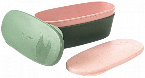 Набор контейнеров Light My Fire Snapbox Oval Bio Sandy Green/Dusty Pink - Фото 1 большая