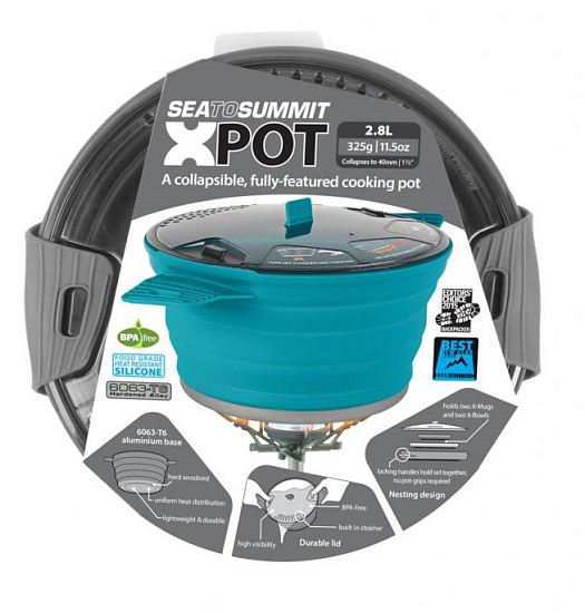 Складная кастрюля Sea to Summit X-Pot 2,8 Grey - Фото 5 большая