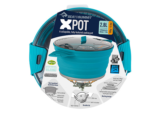 Складная кастрюля Sea to Summit X-Pot 2.8 Pacific Blue - Фото 5 большая