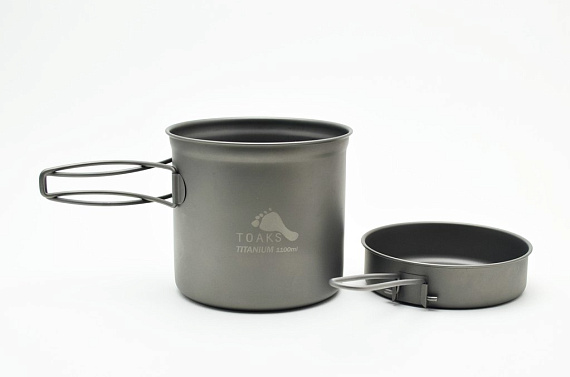 Котелок Toaks Titanium 1100 мл Pot + Pan - Фото 2 большая