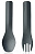 Набор ложка+вилка Humangear GoBites Duo Gray - Фото 1 малая