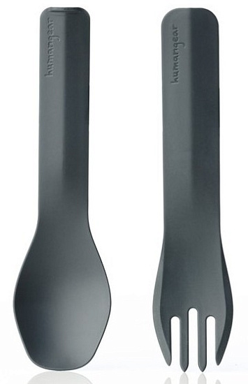 Набор ложка+вилка Humangear GoBites Duo Gray - Фото 1 большая