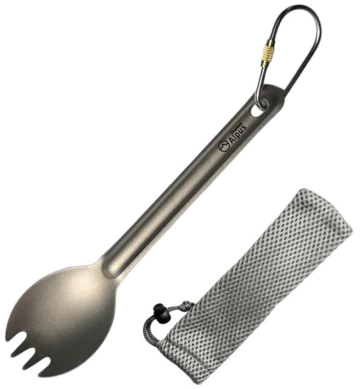 Титановая большая вилка-ложка Alpus ALP671 - Фото 2 большая