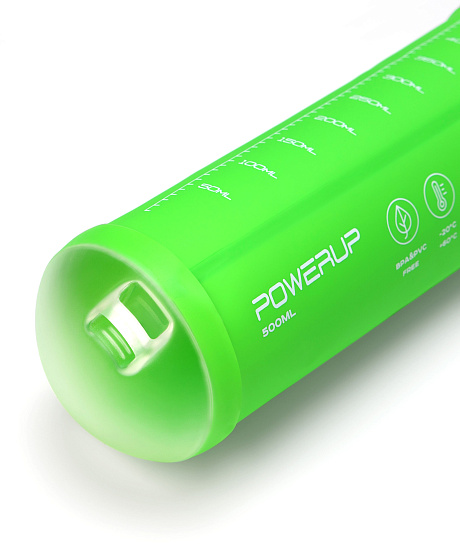 Бутылка Powerup с пластиковым дном 500мл Зелёный - Фото 6 большая