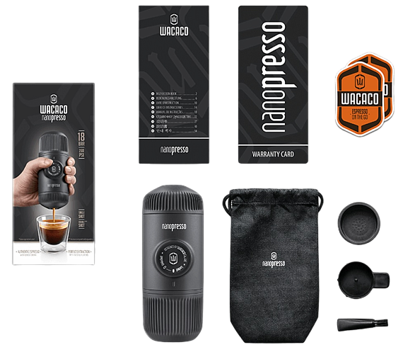 Кофемашина WACACO Nanopresso + чехол Black - Фото 2 большая