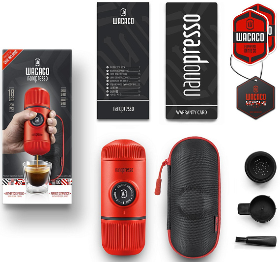 Кофемашина WACACO Nanopresso Red/Patrol - Фото 4 большая