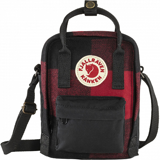 Сумка Fjallraven Kanken Re-Wool Sling Red-Black - Фото 1 большая