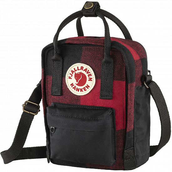 Сумка Fjallraven Kanken Re-Wool Sling Red-Black - Фото 2 большая