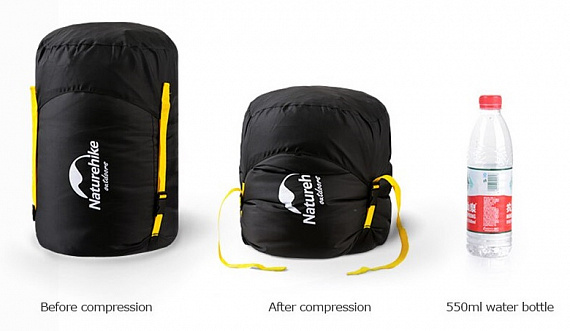 Компрессионный мешок Naturehike for sleeping bag L Black - Фото 2 большая