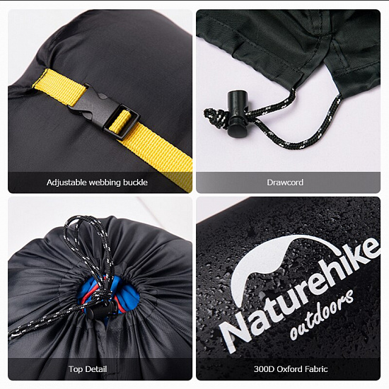 Компрессионный мешок Naturehike for sleeping bag L Black - Фото 3 большая