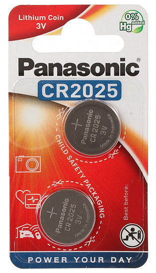 Батарейка Panasonic Lithium Power CR2025 B2 2шт - Фото 1 большая
