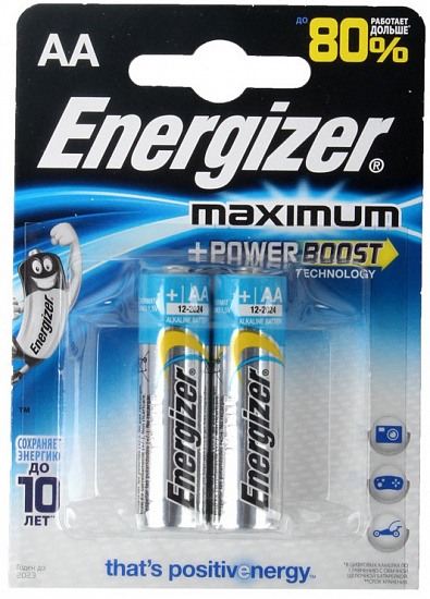 Батарейка Energizer Maximum AA (2 шт.) - Фото 1 большая
